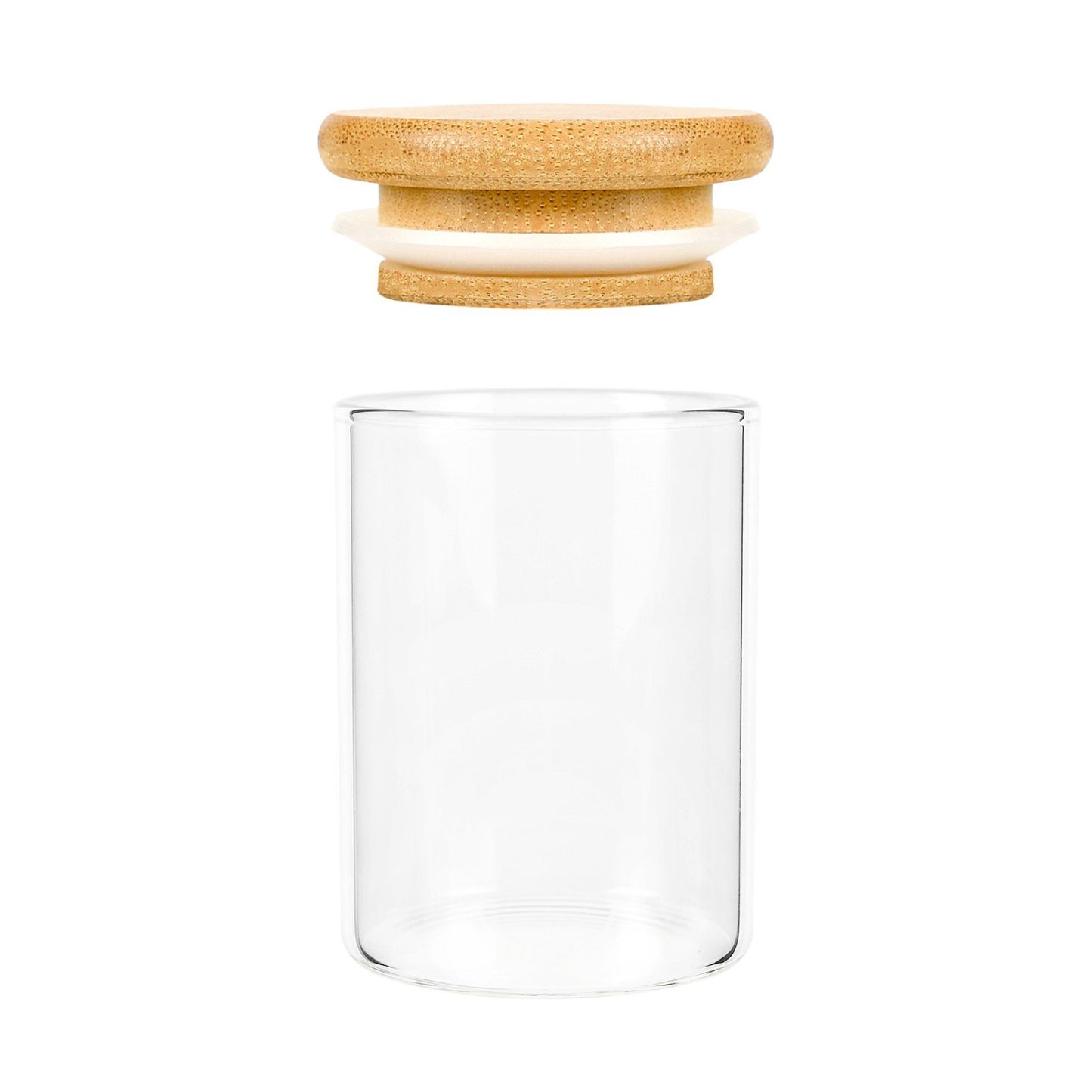 1oz Wood Lid Suction Glass Jars - 1 Gram 200 Count at Flower Power Packages