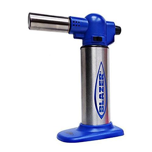 Blazer Big Buddy Turbo Torch Blue & Stainless Steel - (1 Count) Flower Power Packages 