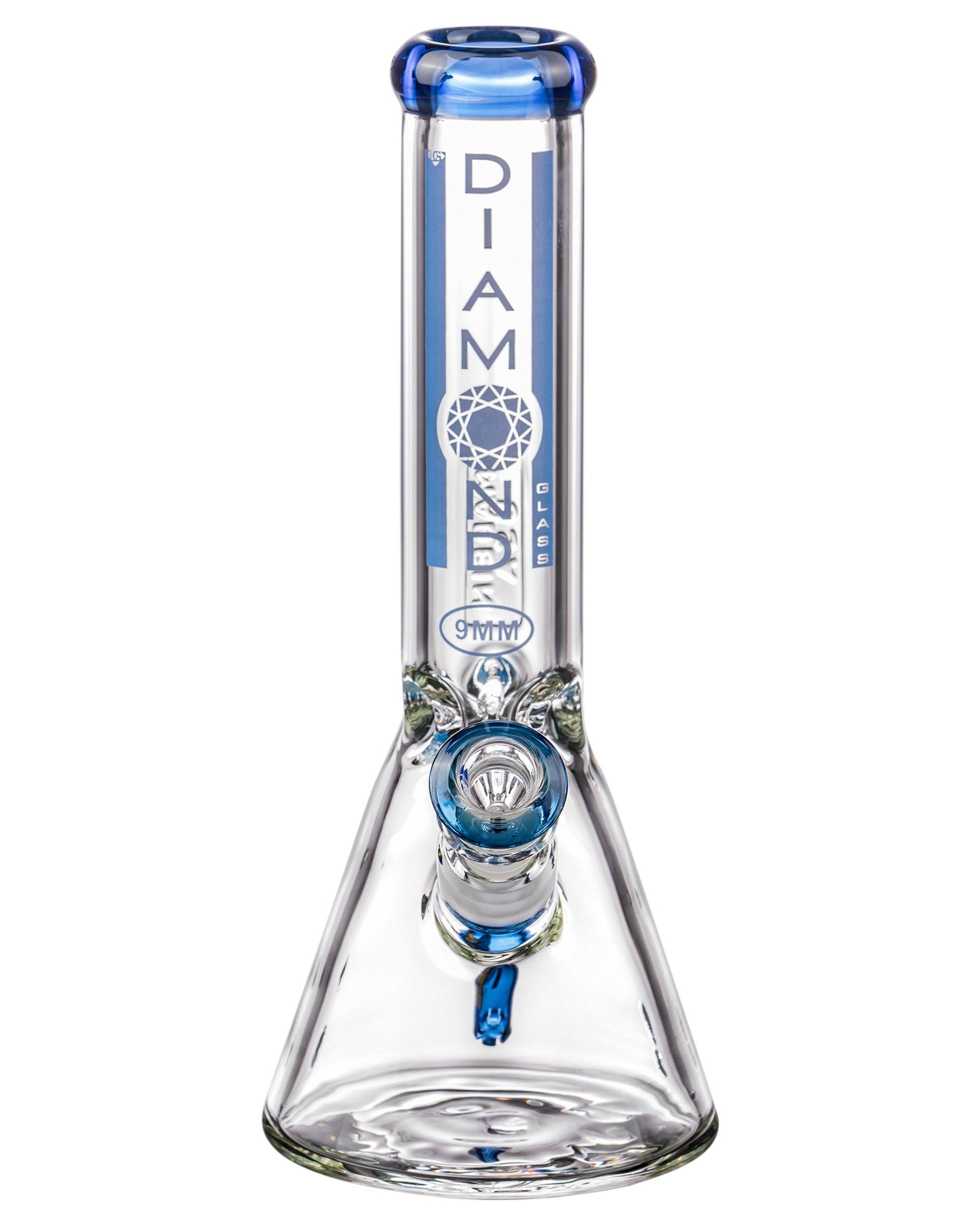 Diamond Glass 11" 9mm Thick Beaker Bong at Flower Power Packages
