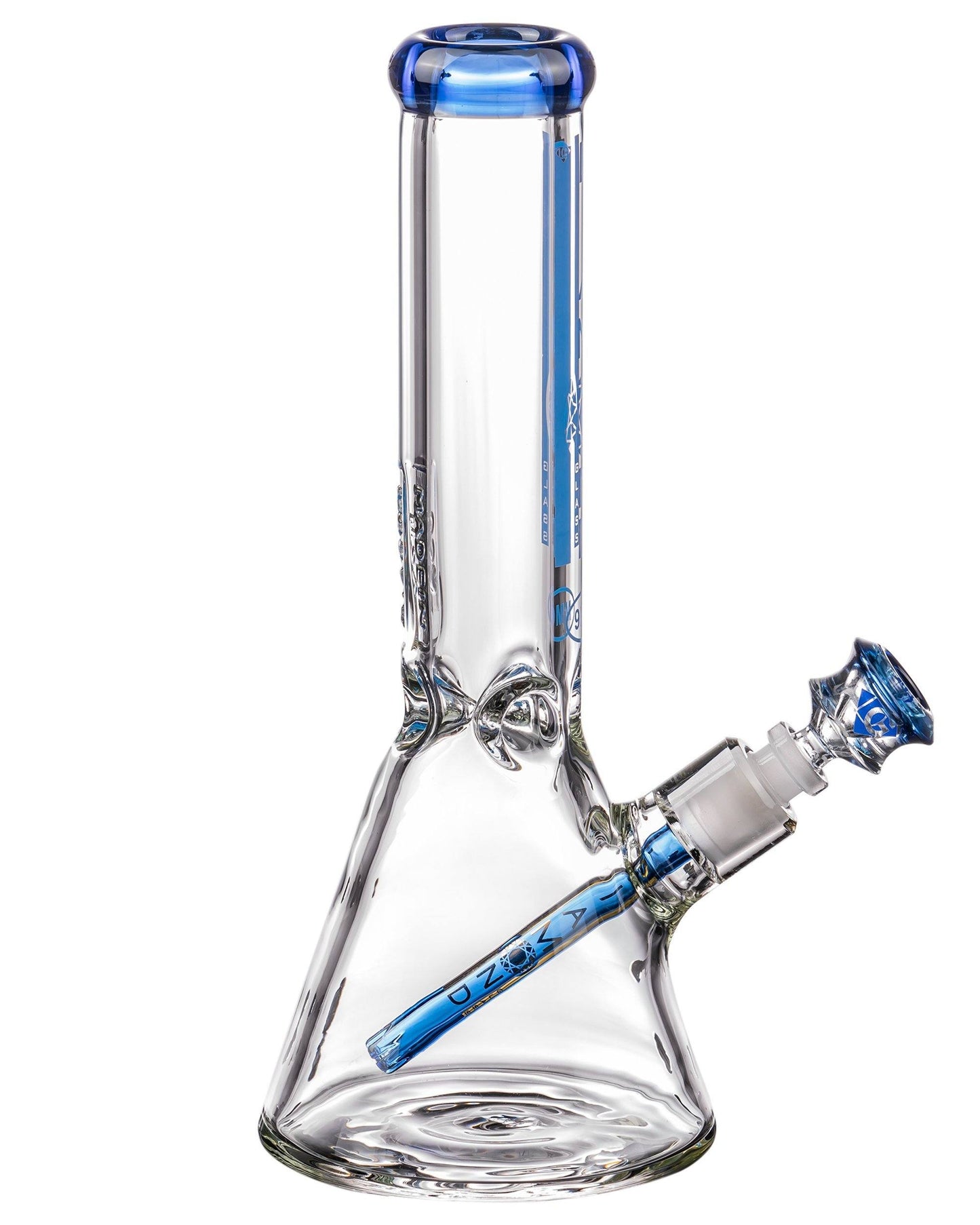 Diamond Glass 11" 9mm Thick Beaker Bong  at Flower Power Packages