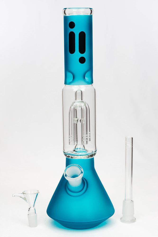 12" infyniti frost glass 4-arm beaker Bong Flower Power Packages 