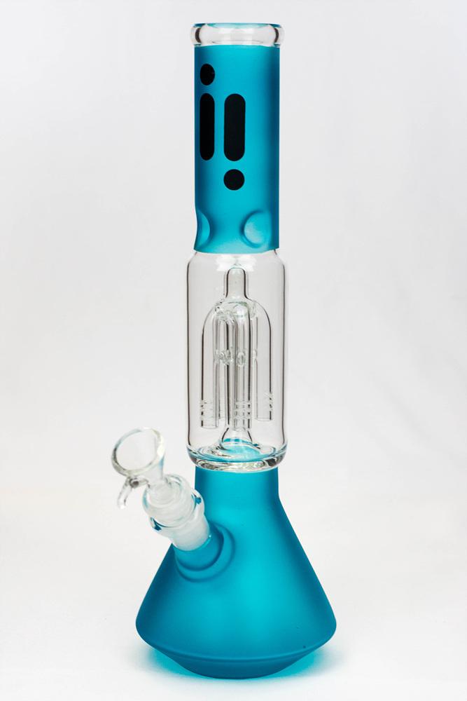 12" infyniti frost glass 4-arm beaker Bong Flower Power Packages Blue 