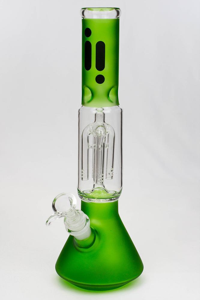 12" infyniti frost glass 4-arm beaker Bong Flower Power Packages Green 