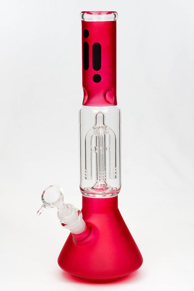 12" infyniti frost glass 4-arm beaker Bong Flower Power Packages Red 