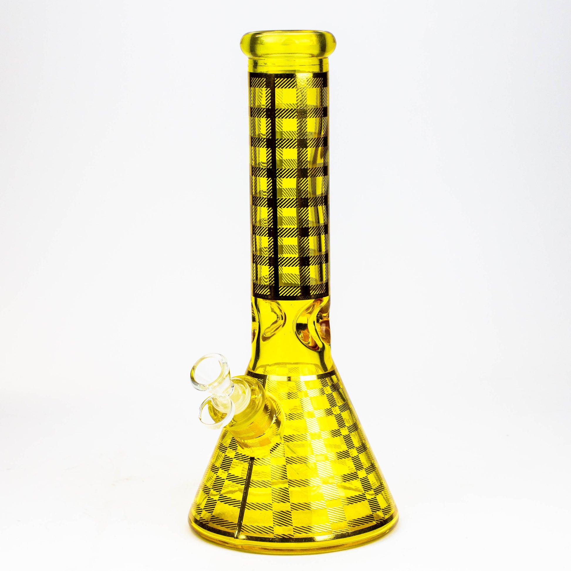 12" Soft glass neon beaker water bong Smoke Drop Gold 