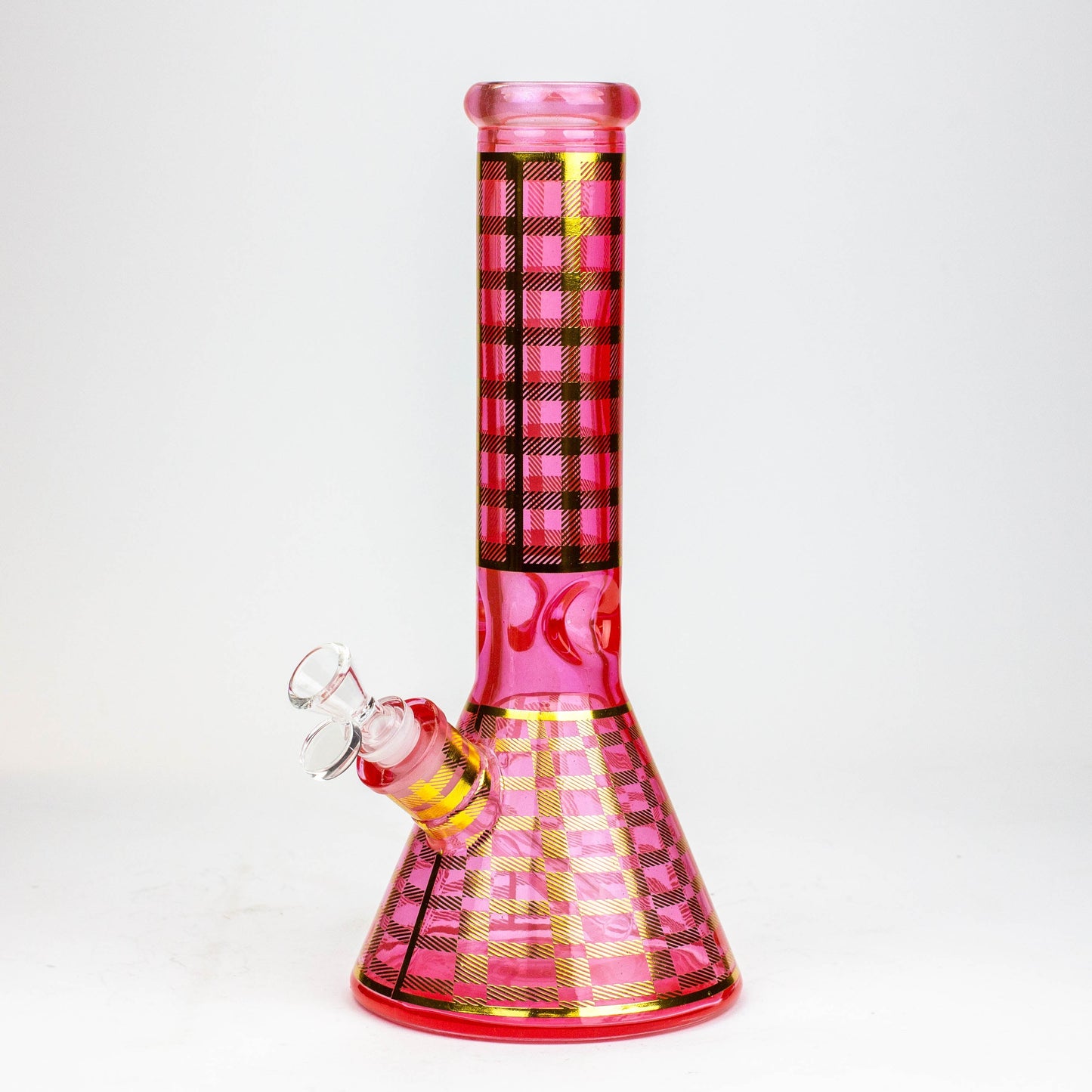 12" Soft glass neon beaker water bong Smoke Drop Pink 
