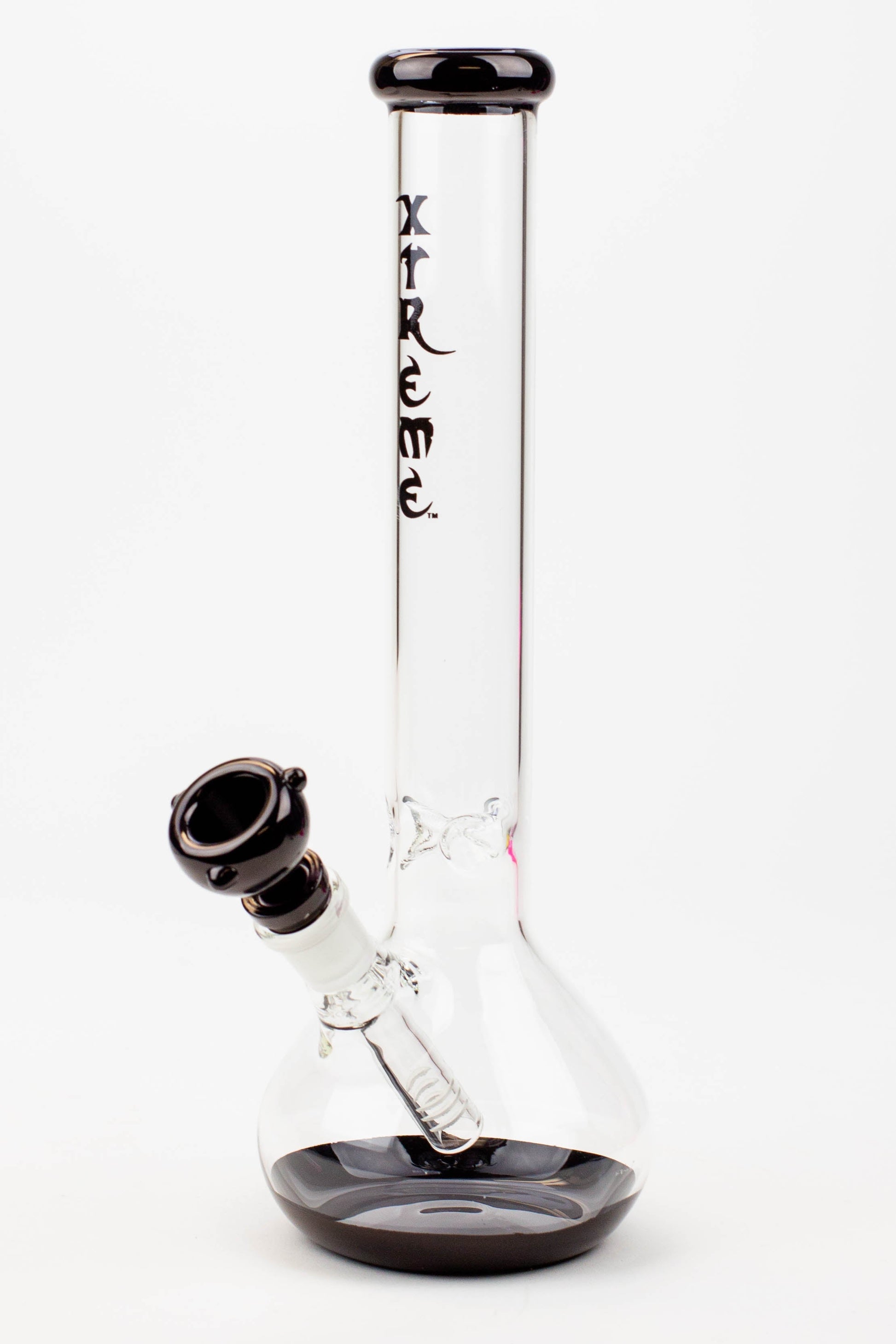 12" XTREME Round base Glass Bong [XTR5008] Flower Power Packages Black 