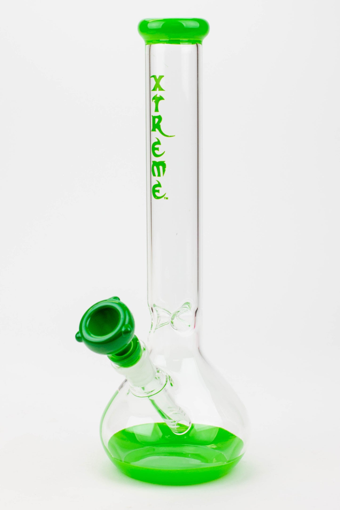 12" XTREME Round base Glass Bong [XTR5008] Flower Power Packages Green 