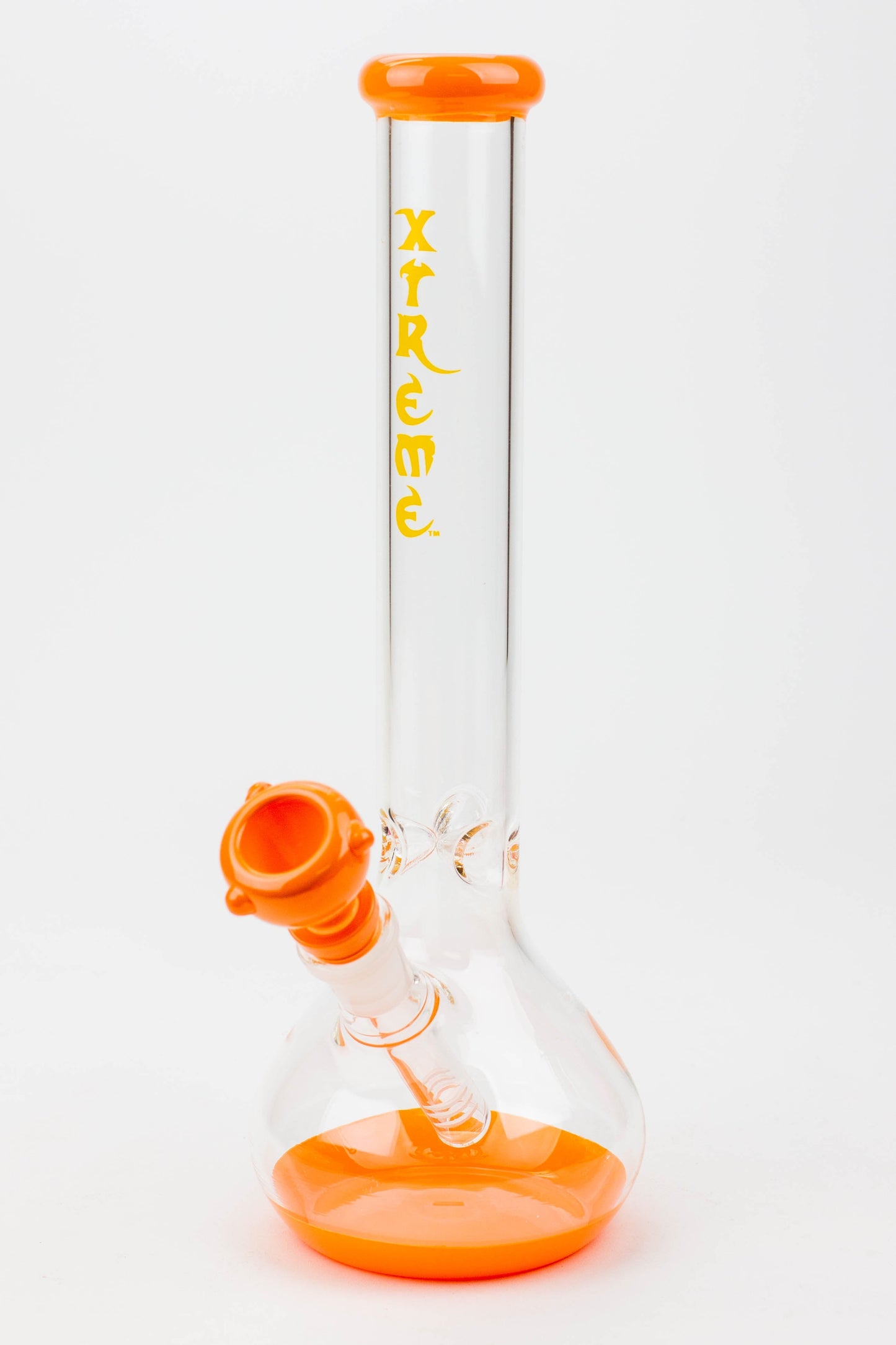 12" XTREME Round base Glass Bong [XTR5008] Flower Power Packages Orange 