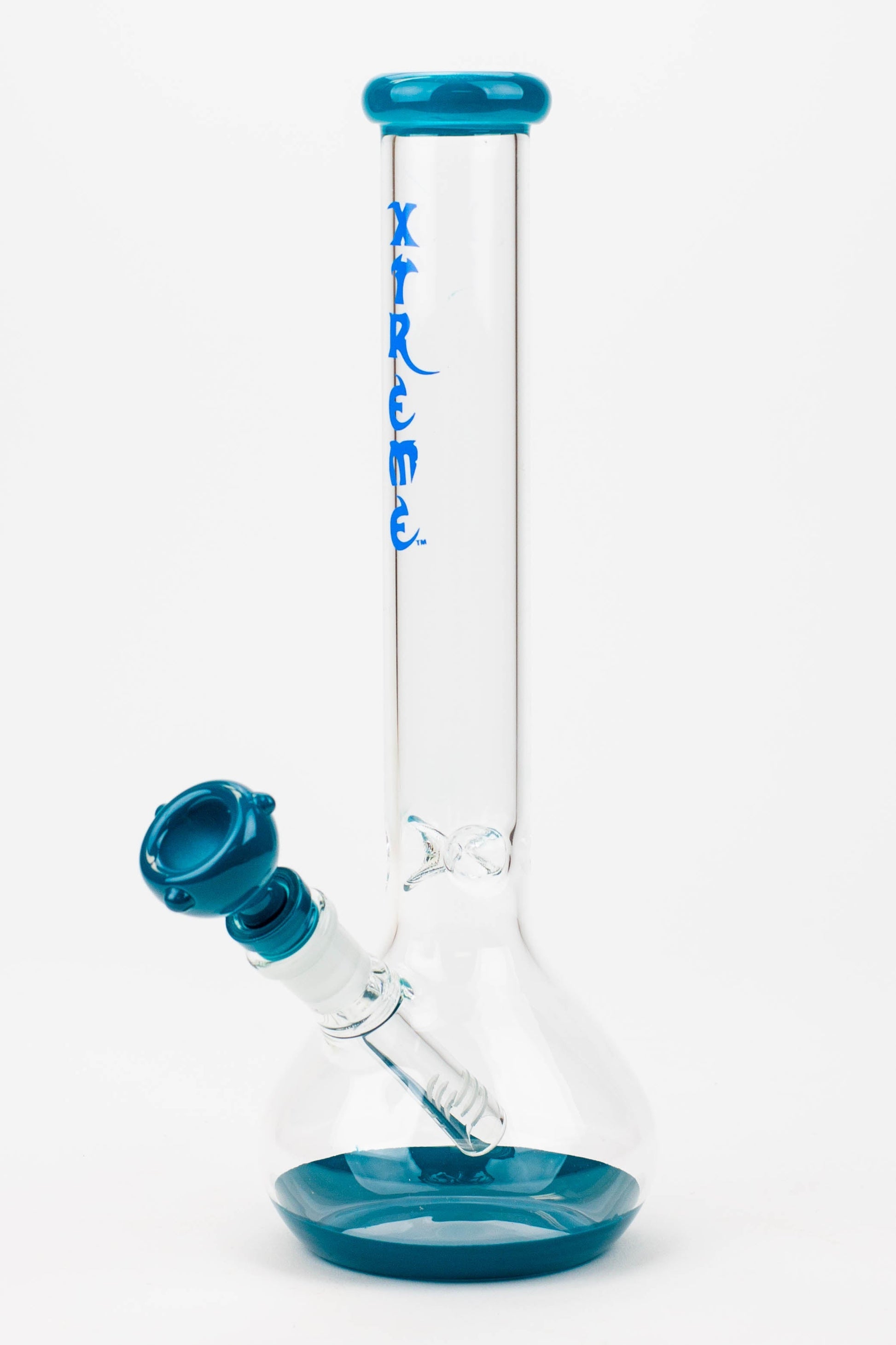 12" XTREME Round base Glass Bong [XTR5008] Flower Power Packages Teal 