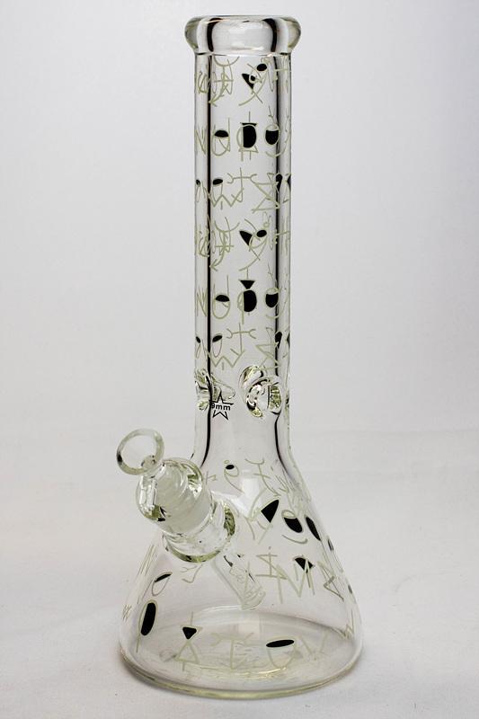 13.5" Glow in the dark 9 mm glass water bong - 19084 Flower Power Packages C 