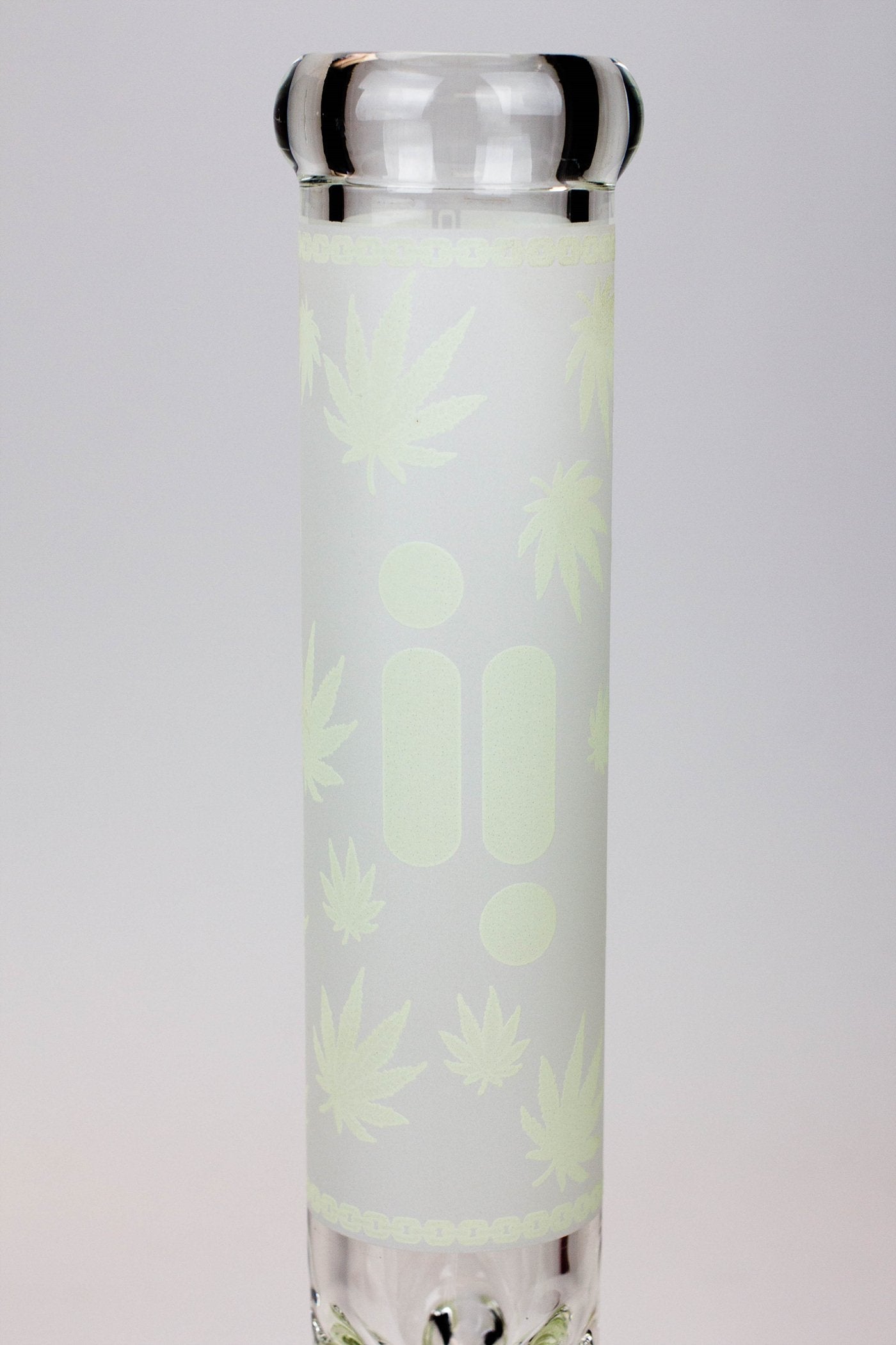 14" Infyniti Leaf Glow in the dark 7 mm glass bong Flower Power Packages 