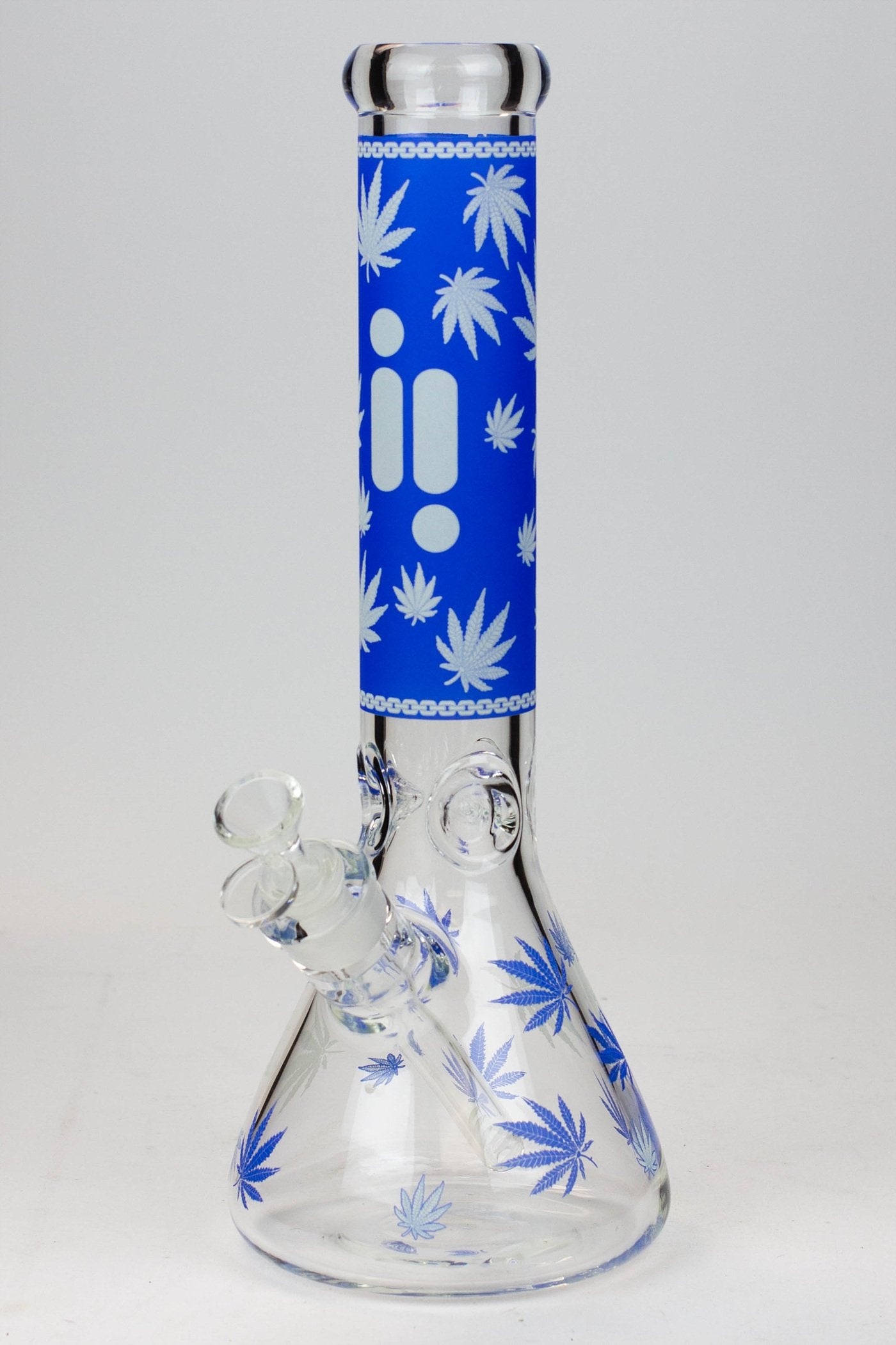 14" Infyniti Leaf Glow in the dark 7 mm glass bong Flower Power Packages Blue 