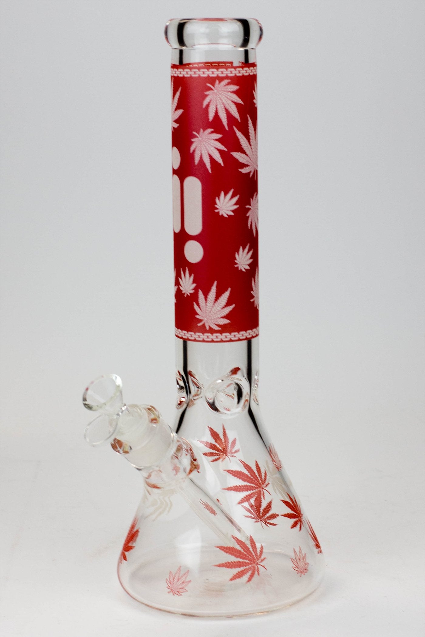 14" Infyniti Leaf Glow in the dark 7 mm glass bong Flower Power Packages Red 
