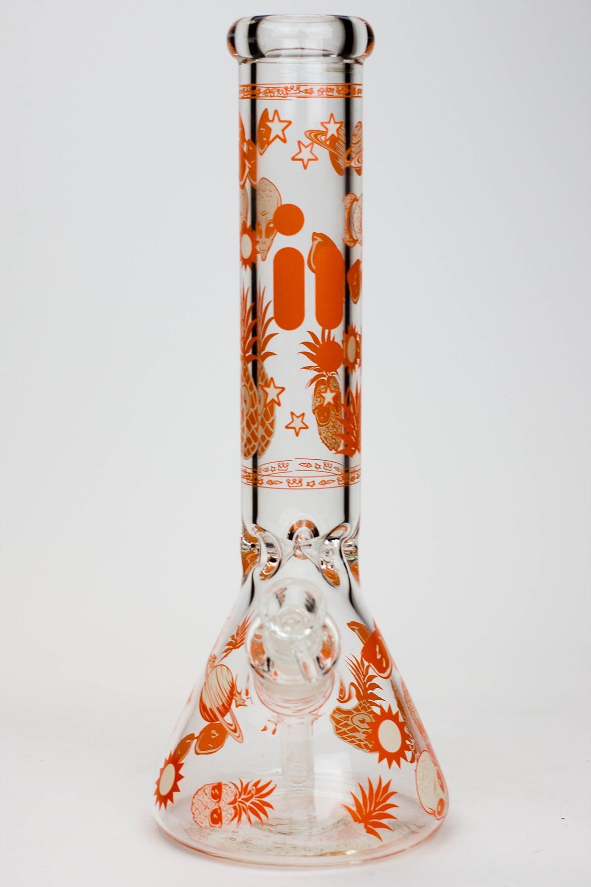 14" Infyniti Pineapple Glow in the dark 7 mm glass bong Flower Power Packages 