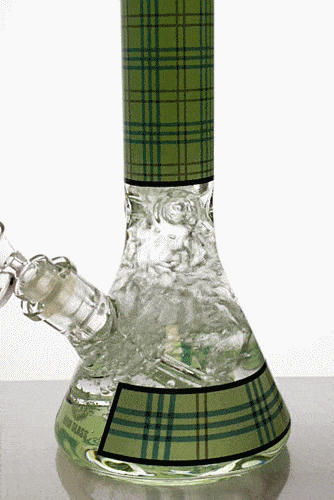 14" MGM glass 7 mm check pattern glass bong at Flower Power Packages