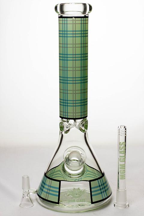 14" MGM glass 7 mm check pattern glass bong Flower Power Packages 