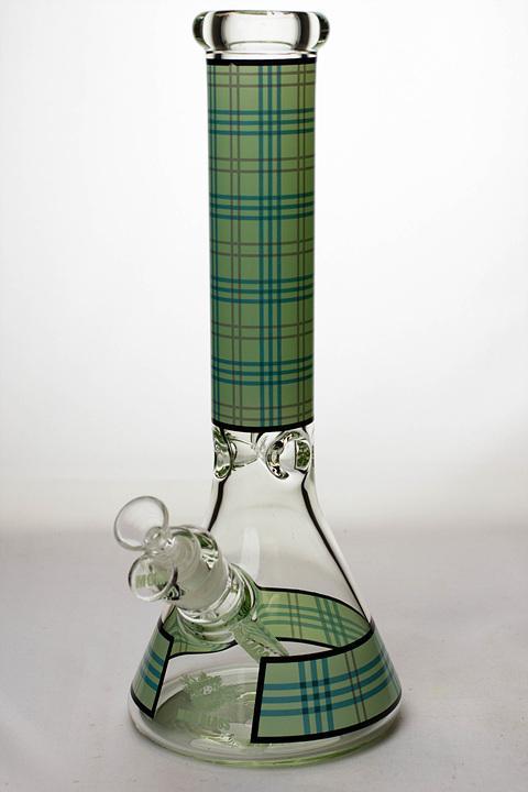 14" MGM glass 7 mm check pattern glass bong at Flower Power Packages