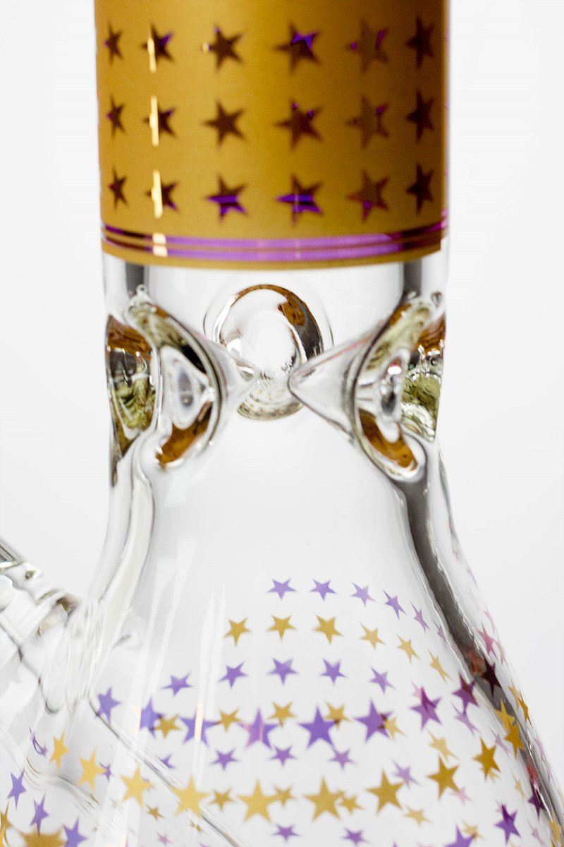 14" Star 7 mm glass water bong Flower Power Packages 