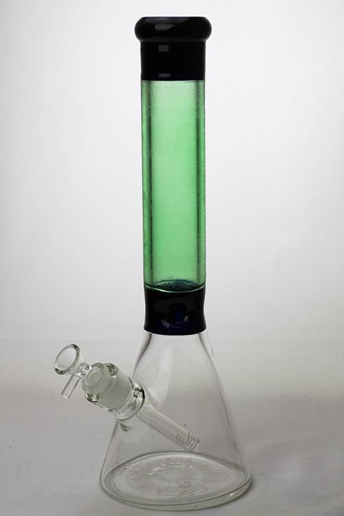 15" Genie 9 mm sandblasted artwork glass water bong Flower Power Packages Green 