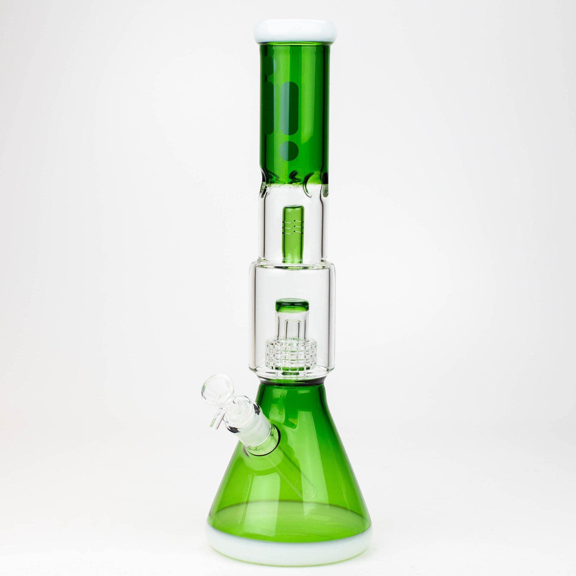 15" Infyniti showerhead percolator with splash guard glass bong Flower Power Packages Green 