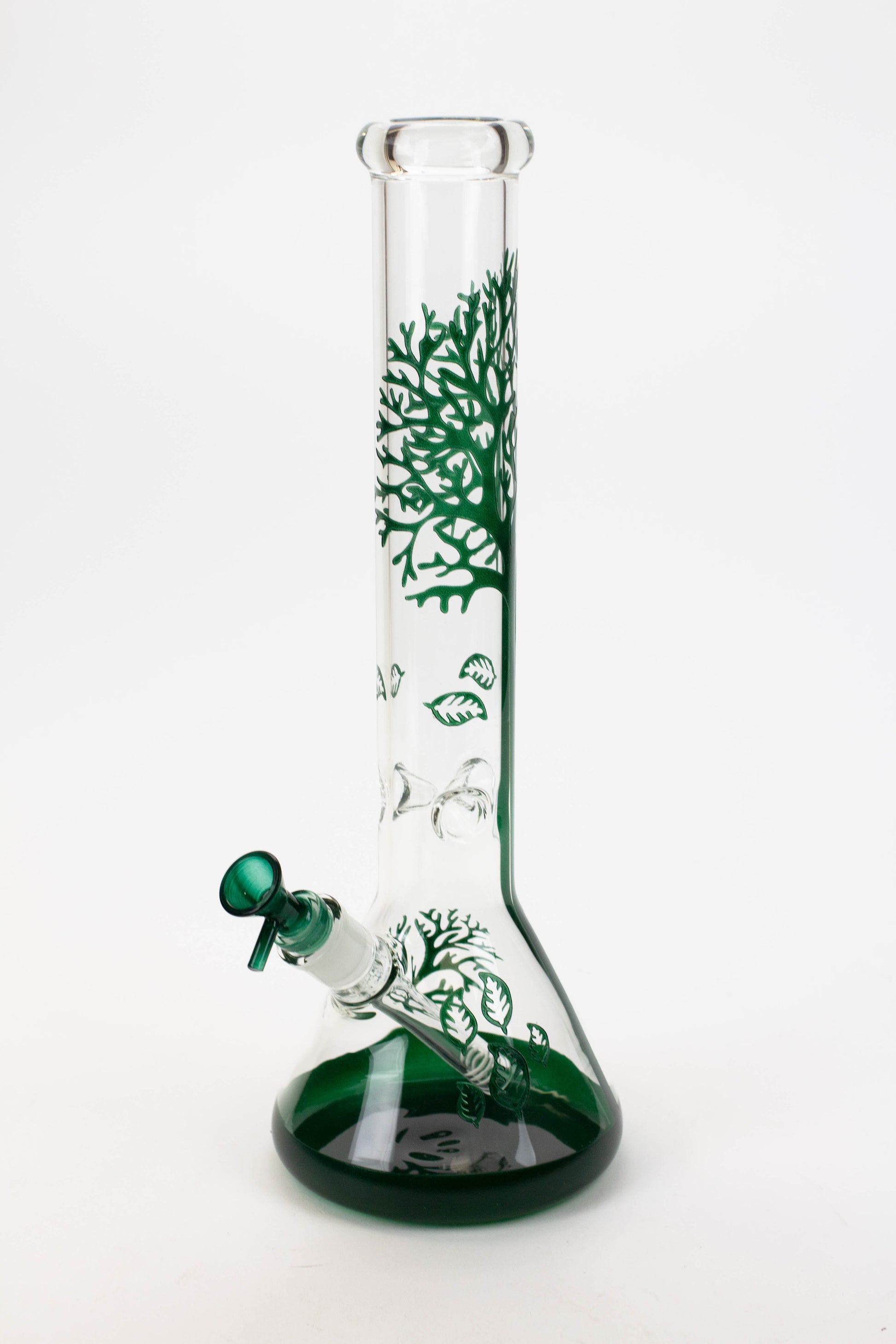 15" Tree of Life classic beaker glass bong Flower Power Packages Black Green 