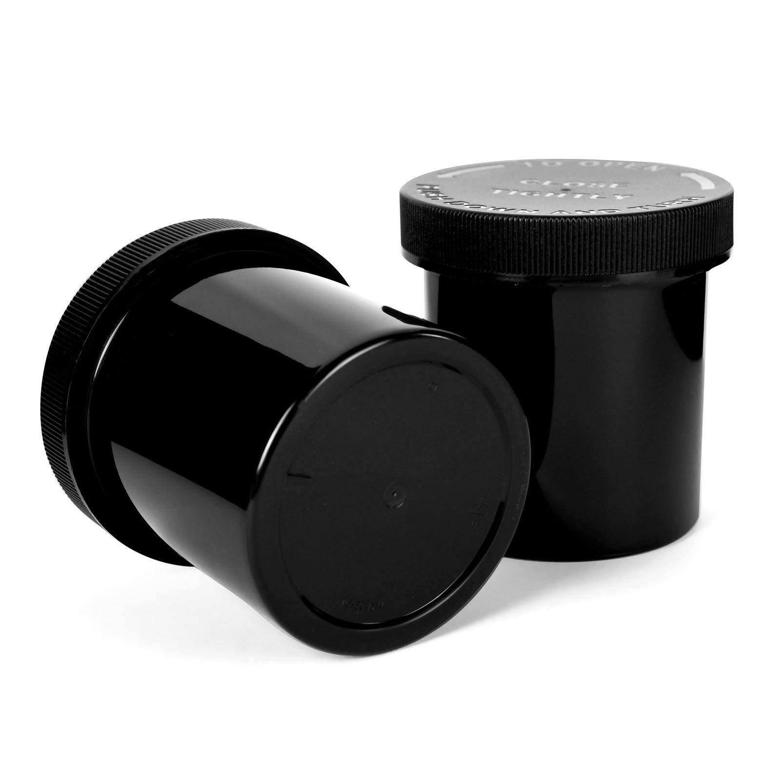 16oz Child Resistant Plastic Jar Black  48 COUNT at Flower Power Packages