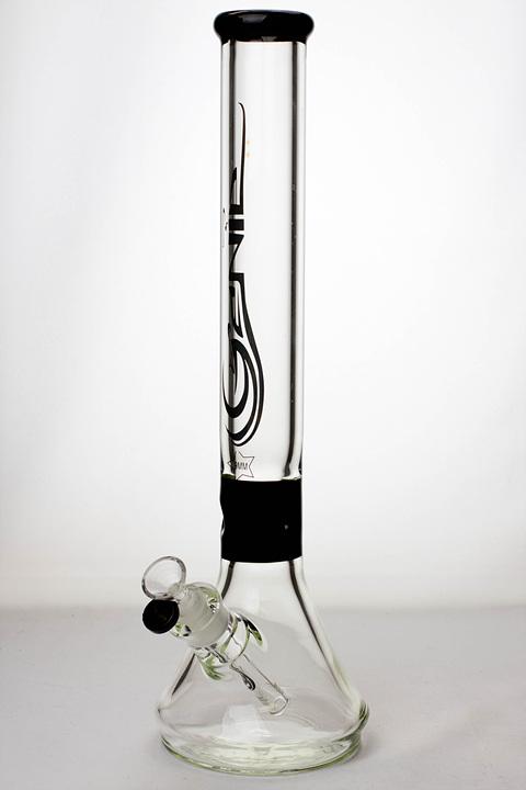17.5" Genie 9mm color accented classic beaker bong Flower Power Packages Black 