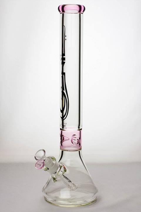 17.5" Genie 9mm color accented classic beaker bong Flower Power Packages Pink 