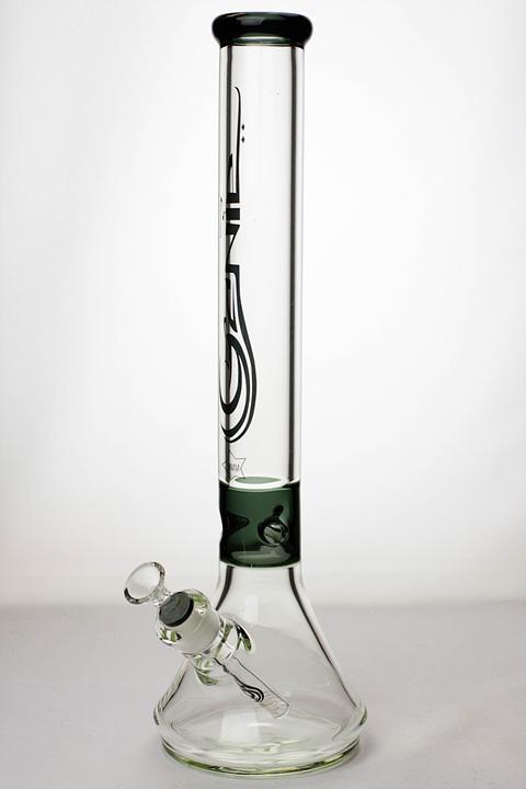 17.5" Genie 9mm color accented classic beaker bong Flower Power Packages Smoke 