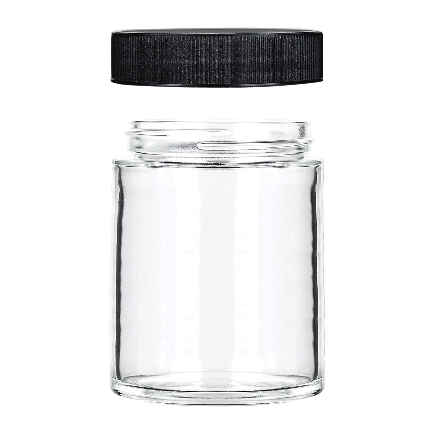 18oz Glass Jars with Black Caps - 28 Grams - 48 Count at Flower Power Packages