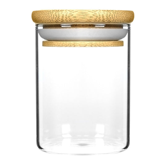 18oz Wood Lid Suction Glass Jars - 28 Grams 40 Count at Flower Power Packages