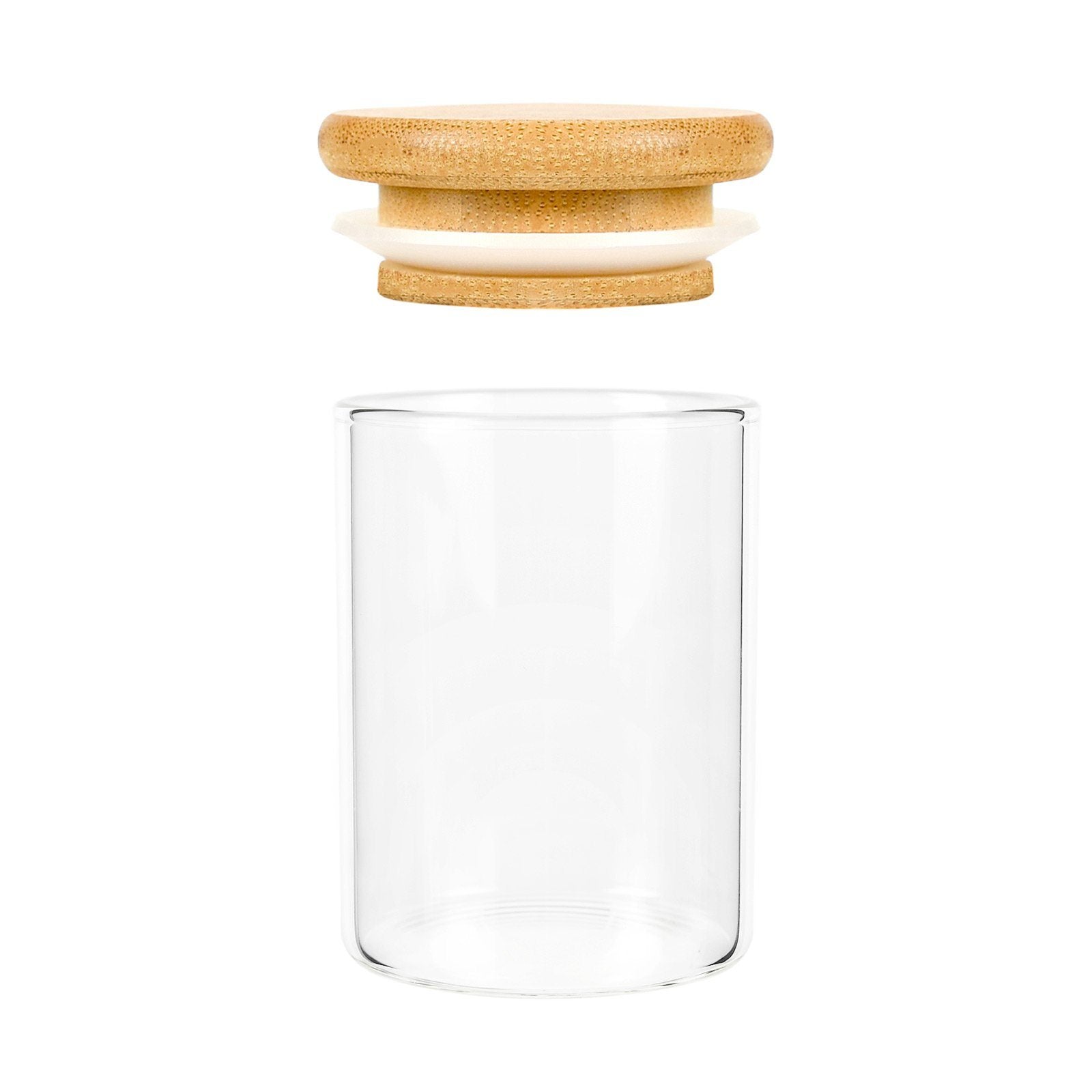 1oz Wood Lid Suction Glass Jars - 1 Gram 200 Count at Flower Power Packages
