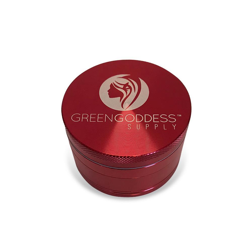 2.5" 4-Piece Aluminum Grinder - Red at Flower Power Packages