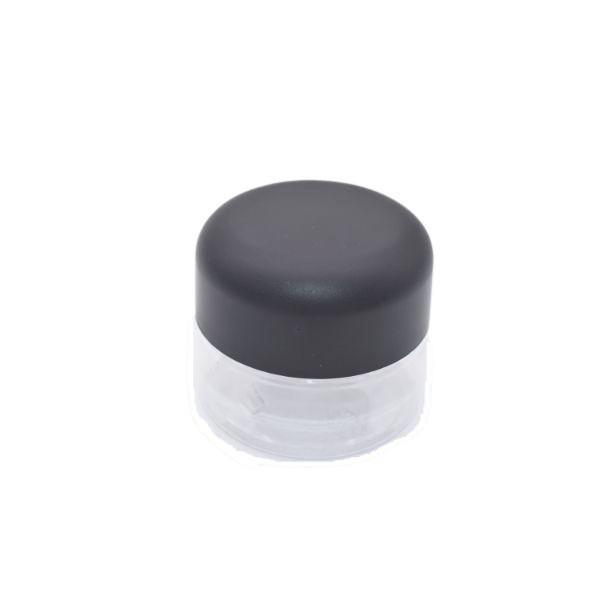 2oz Plastic PET Jar - Clear With (Black/White) CR Child Resistant Lid (100 Count) Flower Power Packages Black Cap 