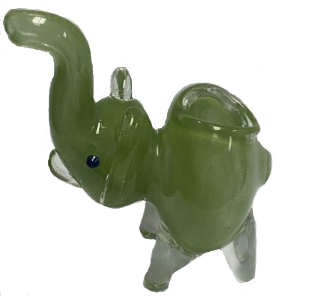 3" Assorted Frit Elephant Hand Pipe- Color May Vary - (1 Count) Flower Power Packages 