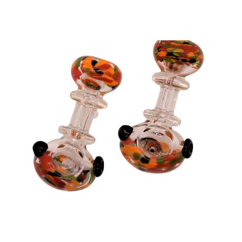 3" Graffiti Clear Rim Hand Pipe - (1 Count) Flower Power Packages 