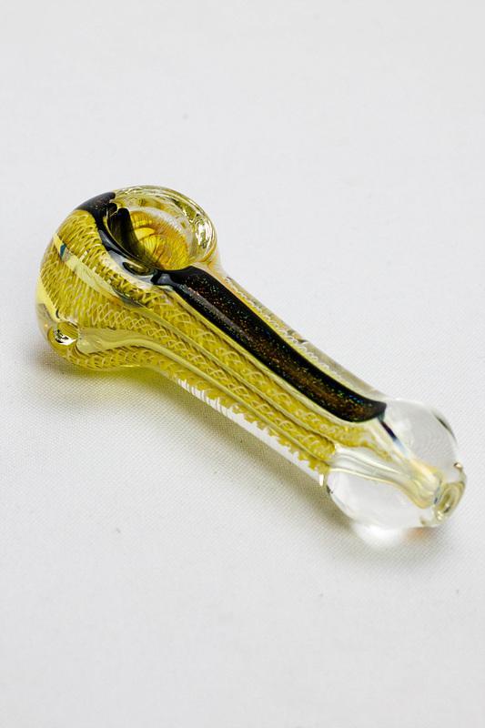 3.5" Heavy dichronic 6237 Glass Spoon Pipe Flower Power Packages 