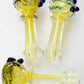 3.5" yellowish soft glass hand pipe at Flower Power Packages