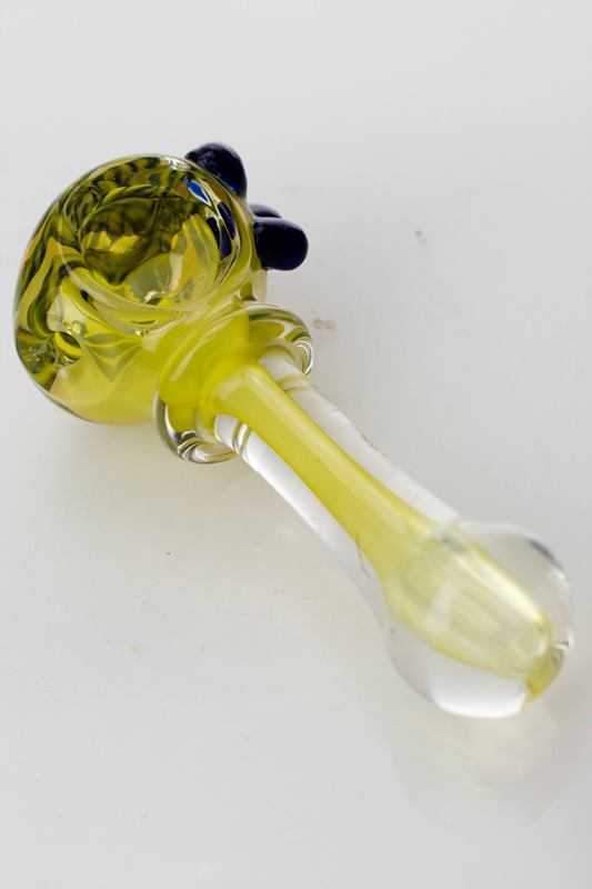 3.5" yellowish soft glass hand pipe at Flower Power Packages