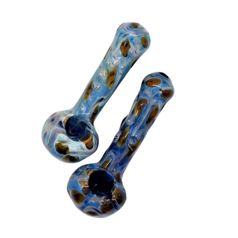 4"-4.5" Bump Color Fumed Head Hand Pipe - (1 Count) Flower Power Packages 