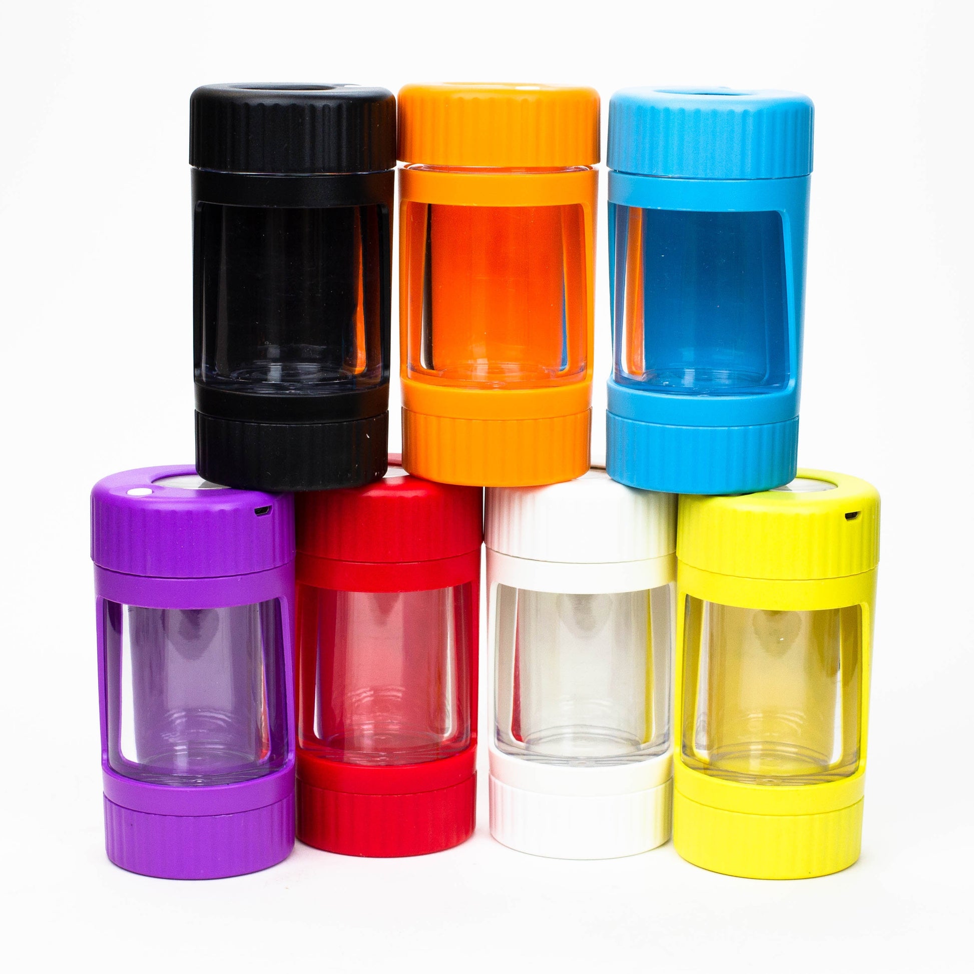 4-in-1 Magnify Led Jar with a grinder and one hitter Smoke Drop 
