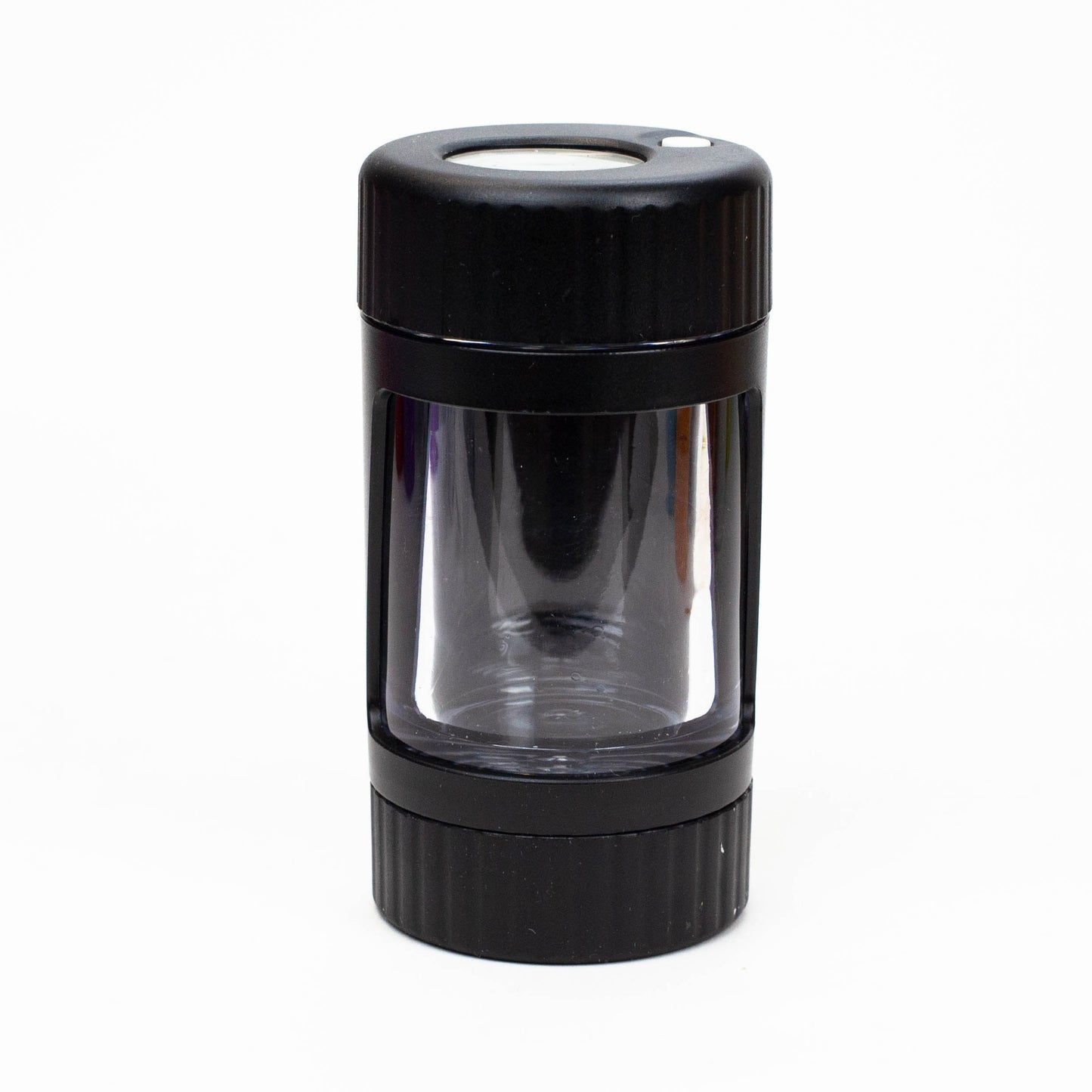 4-in-1 Magnify Led Jar with a grinder and one hitter Smoke Drop Black 