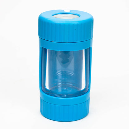 4-in-1 Magnify Led Jar with a grinder and one hitter Smoke Drop Sky Blue 