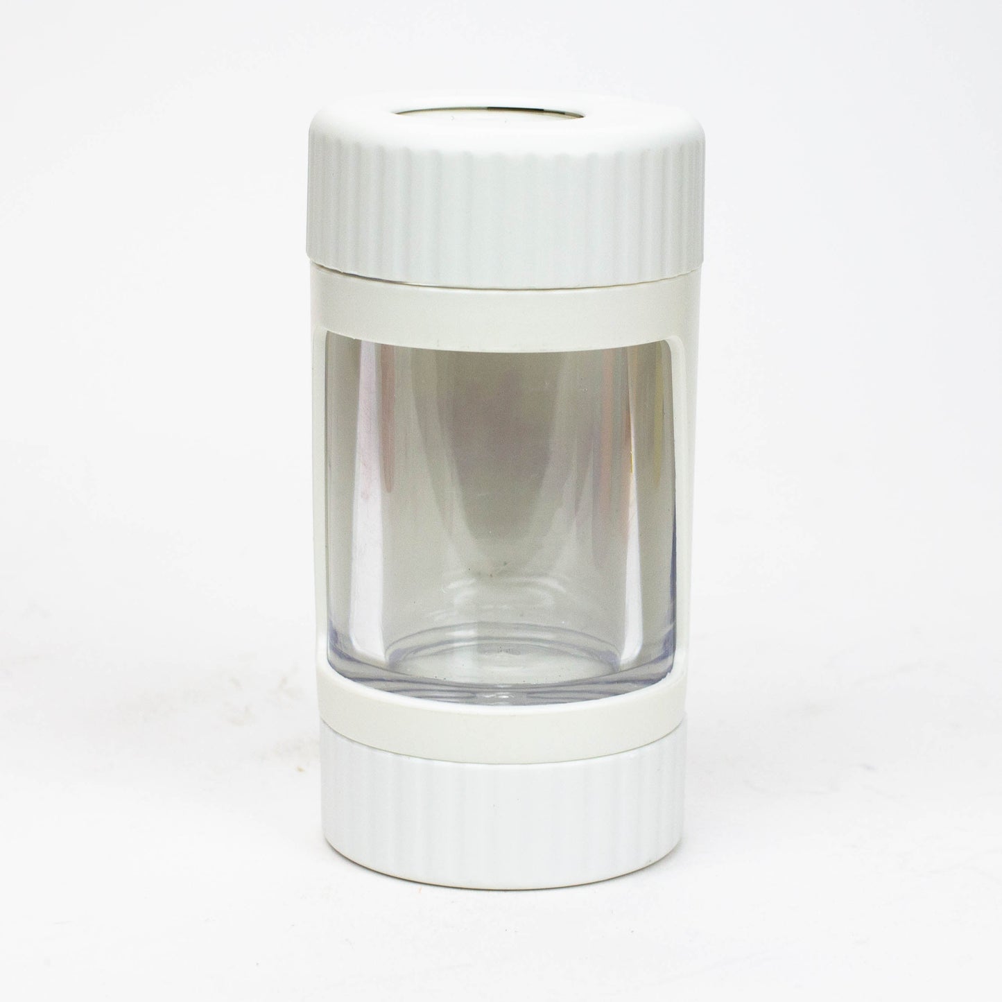 4-in-1 Magnify Led Jar with a grinder and one hitter Smoke Drop White 