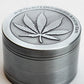 4 parts embossed Amsterdam Leaf grinder Flower Power Packages Silver 