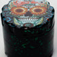 4 parts skull graphic printed large metal grinder Flower Power Packages Green-5041 