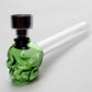 4" Skull Glass tube pipe with metal screen display box Flower Power Packages 