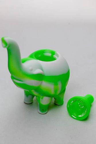 4.5" Genie elephant Silicone hand pipe with glass bowl Flower Power Packages 