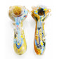 4.5" Glass Hand Pipe Heavy Frit Design with Dots Flower Power Packages 